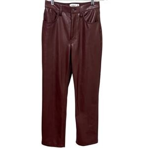 Abercrombie & Fitch 90s Straight Ultra High Rise Vegan Leather Pants 26 2XS